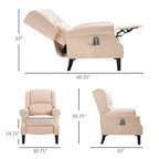 Fauteuil inclinable de massage chauffant avec chauffage lombaire et télécommande