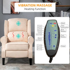 Fauteuil inclinable de massage chauffant avec chauffage lombaire et télécommande