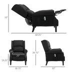 Fauteuil inclinable de massage chauffant avec chauffage lombaire et télécommande