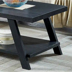 Table basse contemporaine en bois avec étagère, finition blanche, pour salon