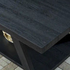 Table basse contemporaine en bois avec étagère, finition blanche, pour salon