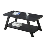 Table basse contemporaine en bois avec étagère, finition blanche, pour salon