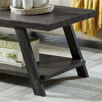 Table basse contemporaine en bois avec étagère, finition blanche, pour salon