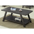 Table basse contemporaine en bois avec étagère, finition blanche, pour salon