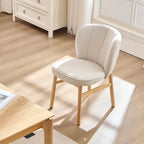 Modern Style Armless Dining Chair with Wooden Frame and Upholstered Seat, Suitable for Kitchen, Living Room, and Restaurant