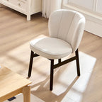 Chaise de salle à manger moderne sans accoudoirs, avec cadre en bois et assise rembourrée, adaptée à la cuisine, au salon et au restaurant