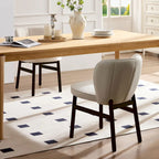 Chaise de salle à manger moderne sans accoudoirs, avec cadre en bois et assise rembourrée, adaptée à la cuisine, au salon et au restaurant