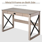 Bureau d'écriture moderne avec tiroir de rangement et surface de travail spacieuse pour le bureau à domicile ou les espaces de travail de chambre à coucher
