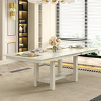 Table à manger rectangulaire extensible moderne en bois massif de 94 pouces