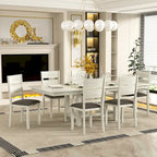 Table à manger rectangulaire extensible moderne en bois massif de 94 pouces