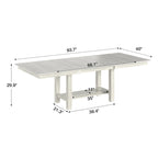 Table à manger rectangulaire extensible moderne en bois massif de 94 pouces