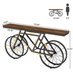 Console extra longue de 180 cm avec base en métal de vélo pour entrée, salon - 30P x 180L x 85H cm
