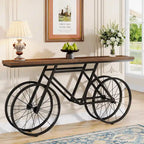 Console extra longue de 180 cm avec base en métal de vélo pour entrée, salon - 30P x 180L x 85H cm