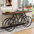 Console extra longue de 180 cm avec base en métal de vélo pour entrée, salon - 30P x 180L x 85H cm