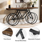 Console extra longue de 180 cm avec base en métal de vélo pour entrée, salon - 30P x 180L x 85H cm