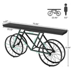 Console extra longue de 180 cm avec base en métal de vélo pour entrée, salon - 30P x 180L x 85H cm