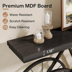 Console extra longue de 180 cm avec base en métal de vélo pour entrée, salon - 30P x 180L x 85H cm