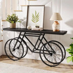 Console extra longue de 180 cm avec base en métal de vélo pour entrée, salon - 30P x 180L x 85H cm