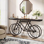 Console extra longue de 180 cm avec base en métal de vélo pour entrée, salon - 30P x 180L x 85H cm