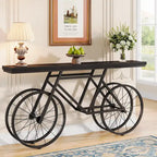 Console extra longue de 180 cm avec base en métal de vélo pour entrée, salon - 30P x 180L x 85H cm