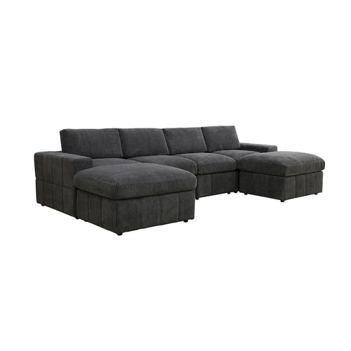 Canapé d'angle modulaire en velours côtelé en U 132W