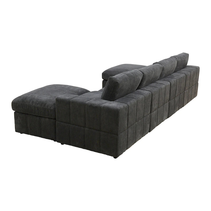 Canapé d'angle modulaire en velours côtelé en U 132W