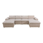 Canapé d'angle modulaire en velours côtelé en U 132W