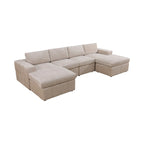 Canapé d'angle modulaire en velours côtelé en U 132W