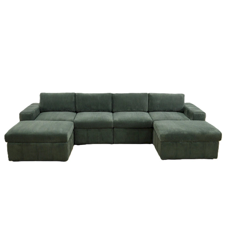 Canapé d'angle modulaire en velours côtelé en U 132W