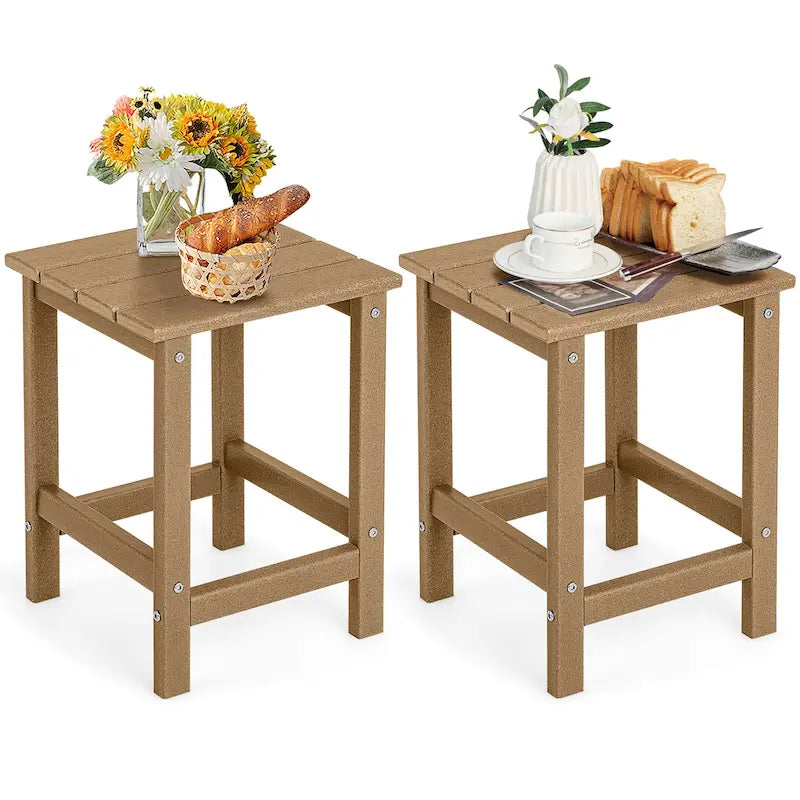 Table d'appoint Adirondack de patio 14" Carrée en PEHD Résistante aux intempéries