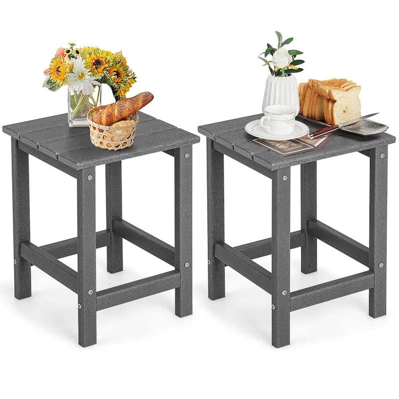 Table d'appoint Adirondack de patio 14" Carrée en PEHD Résistante aux intempéries