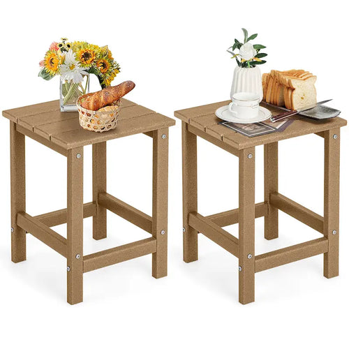 Table d'appoint Adirondack de patio 14" Carrée en PEHD Résistante aux intempéries