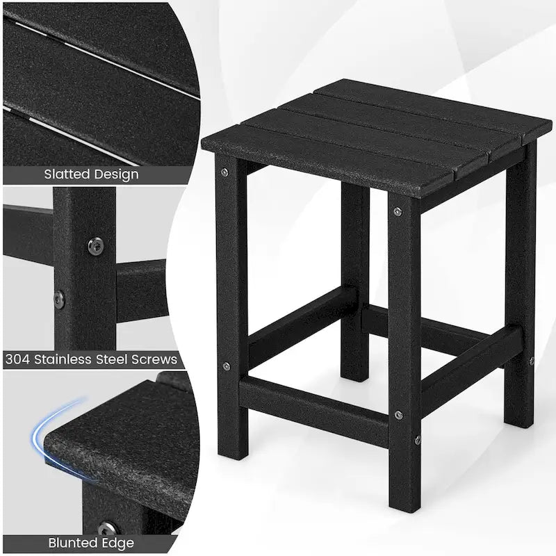 Table d'appoint Adirondack de patio 14" Carrée en PEHD Résistante aux intempéries