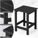 Table d'appoint Adirondack de patio 14" Carrée en PEHD Résistante aux intempéries