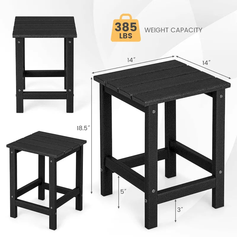 Table d'appoint Adirondack de patio 14" Carrée en PEHD Résistante aux intempéries
