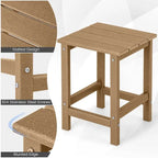 Table d'appoint Adirondack de patio 14" Carrée en PEHD Résistante aux intempéries
