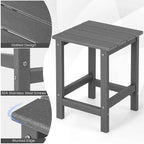 Table d'appoint Adirondack de patio 14" Carrée en PEHD Résistante aux intempéries