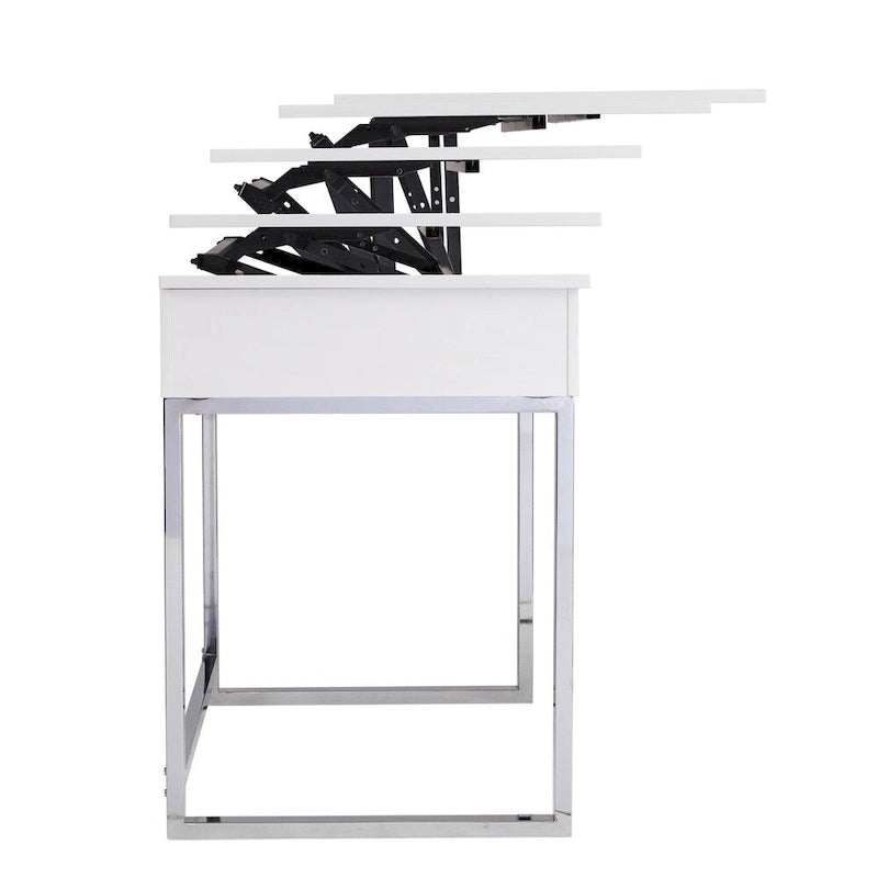 Bureau Ida blanc réglable en hauteur assis/debout