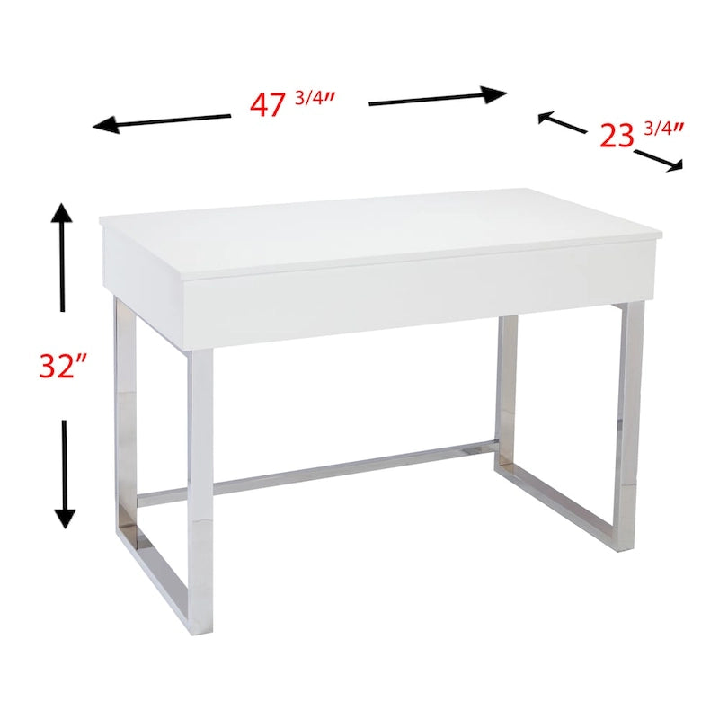 Bureau Ida blanc réglable en hauteur assis/debout