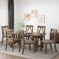 Table de salle à manger en bois Fairgreens Farmhouse avec 6 chaises
