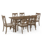 Table de salle à manger en bois Fairgreens Farmhouse avec 6 chaises