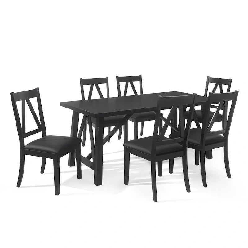 Table de salle à manger en bois Fairgreens Farmhouse avec 6 chaises