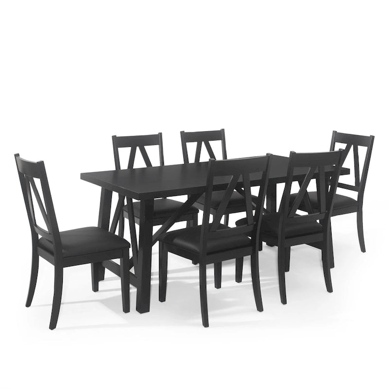 Table de salle à manger en bois Fairgreens Farmhouse avec 6 chaises