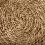 Pouf rond en laine tressée marron Allium