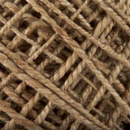 Pouf rond en laine tressée marron Allium