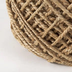 Pouf rond en laine tressée marron Allium