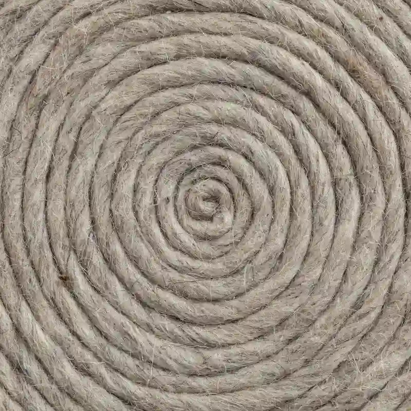 Pouf rond en laine tressée marron Allium
