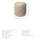Pouf rond en laine tressée marron Allium