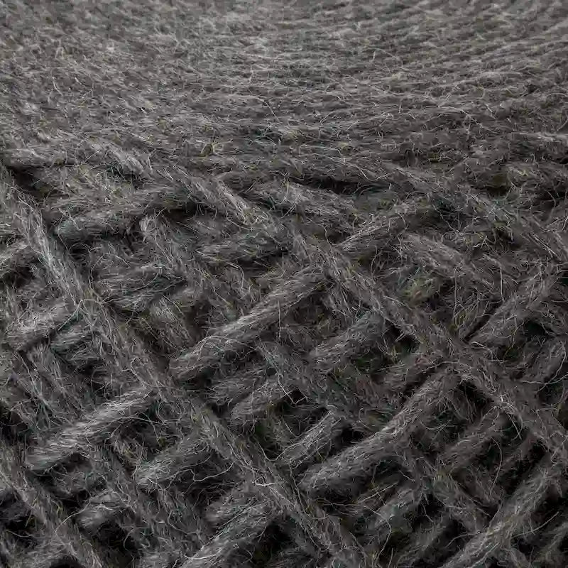 Pouf rond en laine tressée marron Allium
