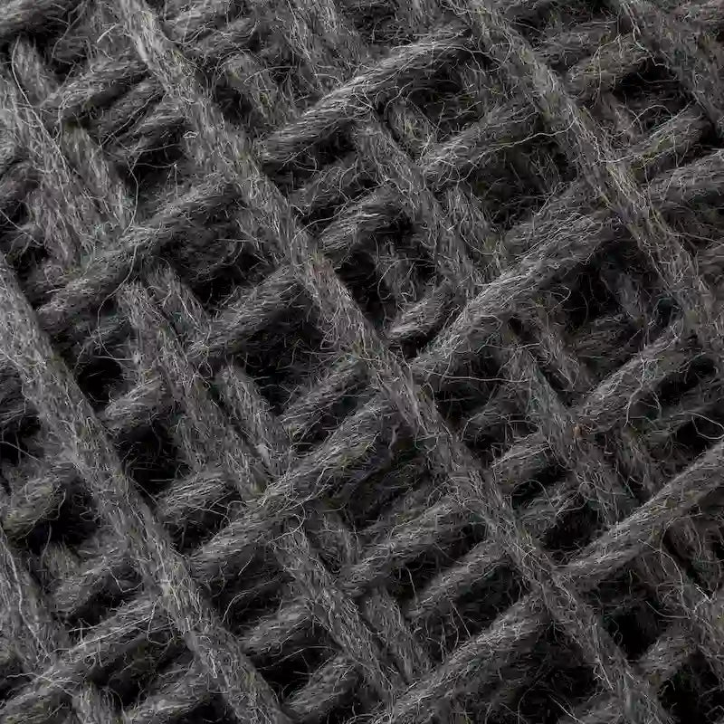 Pouf rond en laine tressée marron Allium